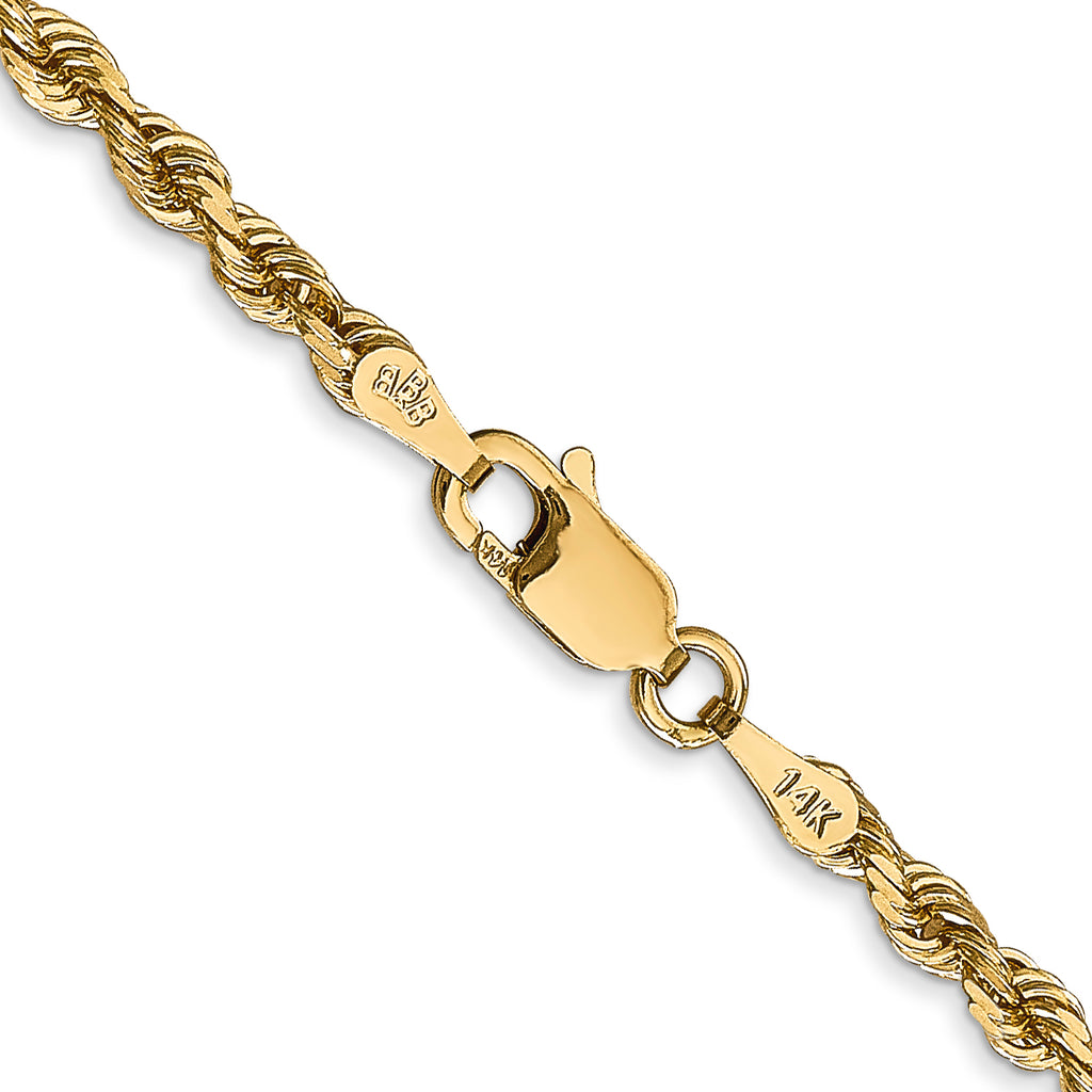 3.0mm 14K Yellow Gold Diamond-Cut Lightweight Rope Chain - Sophia Jewelers