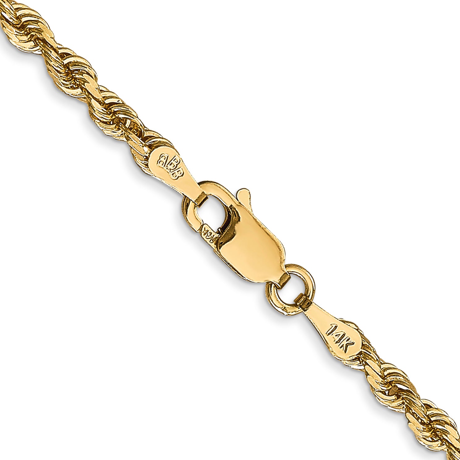 3.0mm 14K Yellow Gold Diamond-Cut Lightweight Rope Chain - Sophia Jewelers