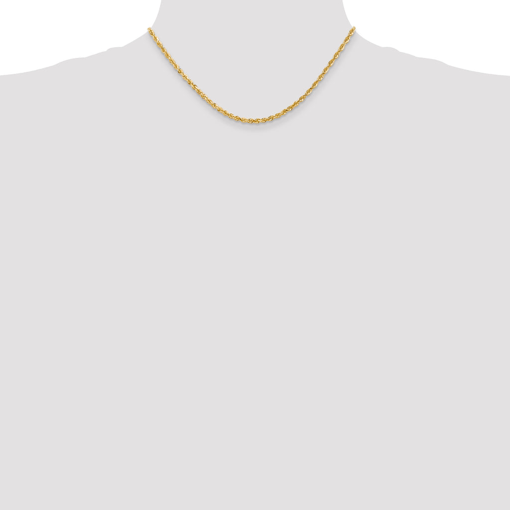 3.0mm 14K Yellow Gold Diamond-Cut Lightweight Rope Chain - Sophia Jewelers