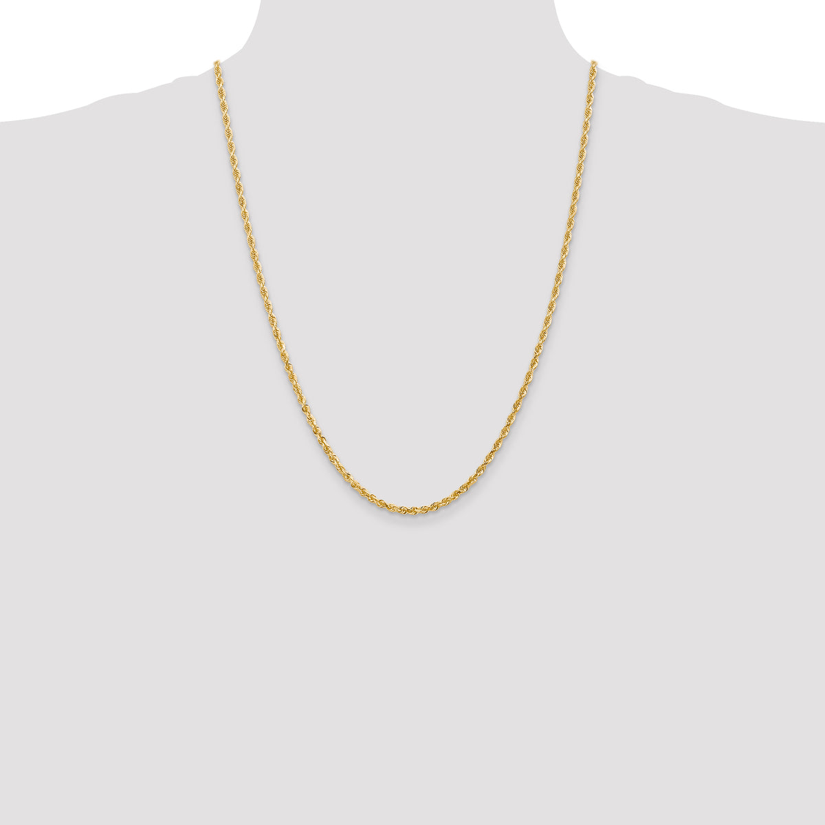 14k 3.0mm Diamond-Cut Lightweight Rope Chain