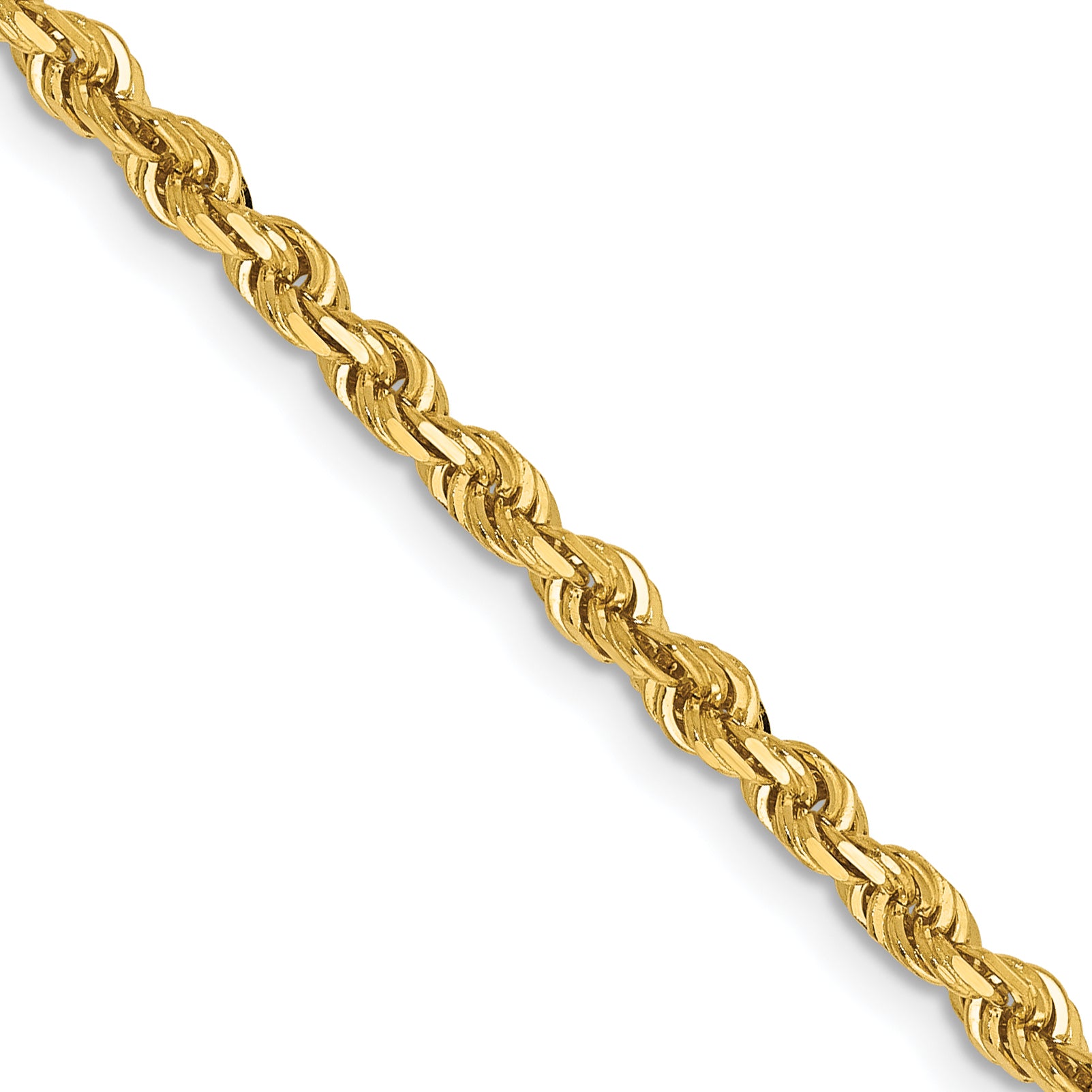 3.0mm 14K Yellow Gold Diamond-Cut Lightweight Rope Chain - Sophia Jewelers Main image
