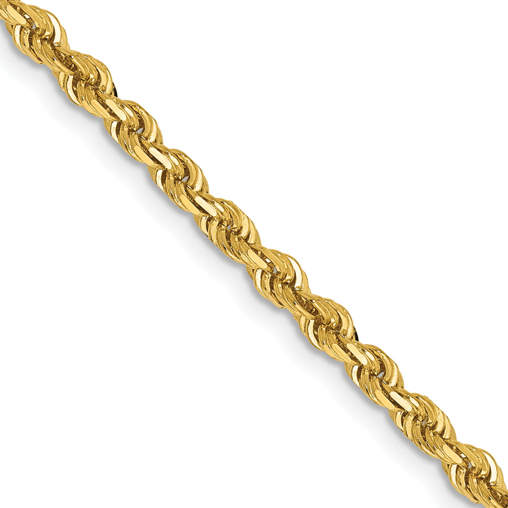 3.0mm 14K Yellow Gold Diamond-Cut Lightweight Rope Chain - Sophia Jewelers