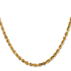 4.0mm 14K Yellow Gold Diamond-Cut Lightweight Rope Chain - Sophia Jewelers