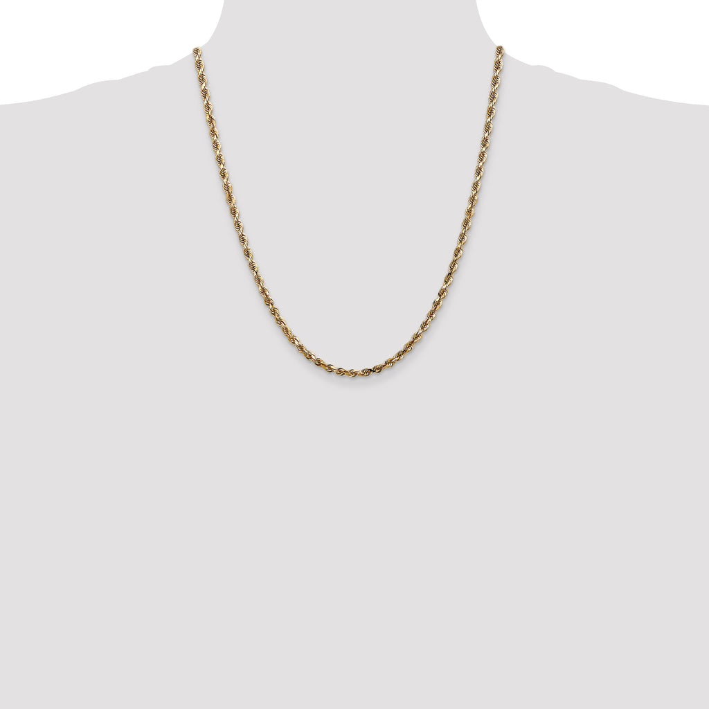 14k 4mm Diamond-Cut Lightweight Rope Chain