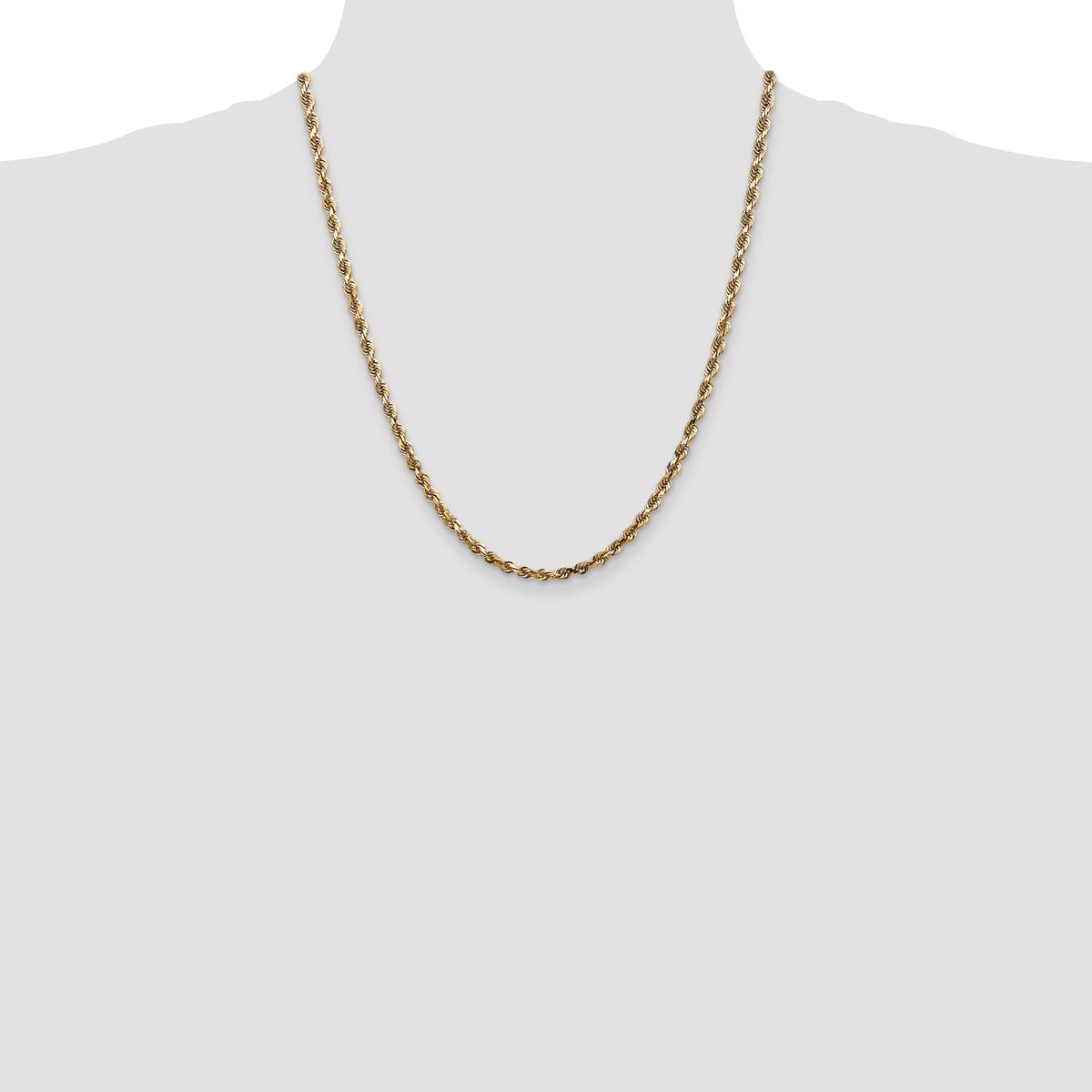 14k 4mm Diamond-Cut Lightweight Rope Chain
