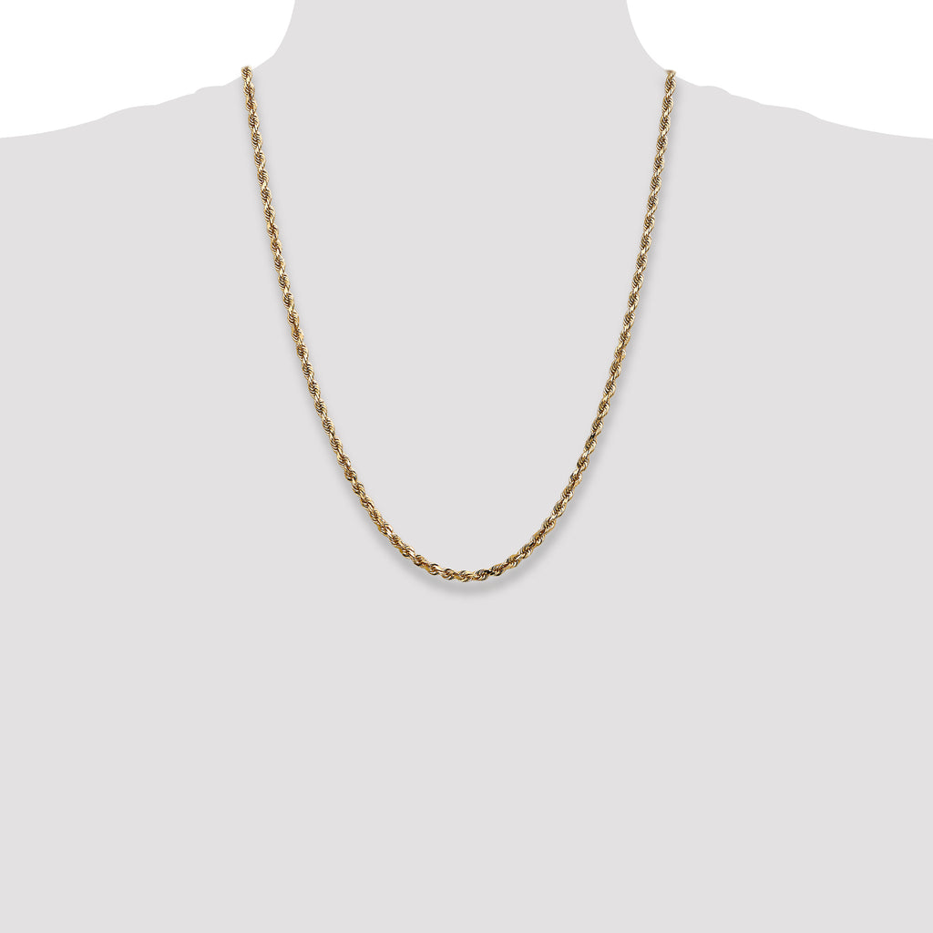 14k 4mm Diamond-Cut Lightweight Rope Chain