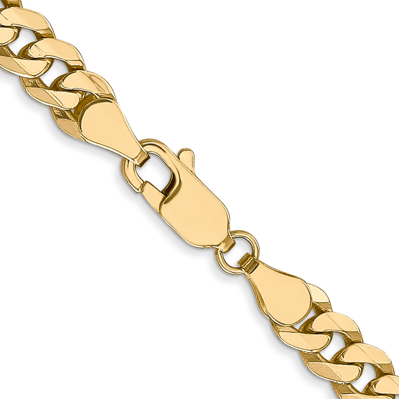 5.75mm 14K White Gold Flat Beveled Curb Chain Secondary image