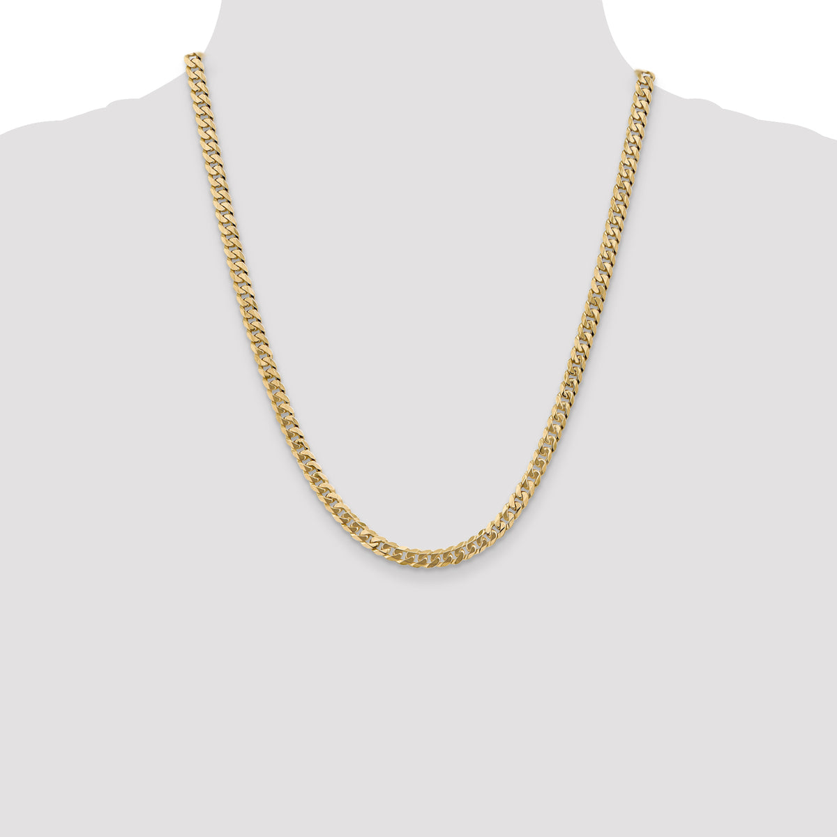 14k White Gold 5.75mm Flat Beveled Curb Chain
