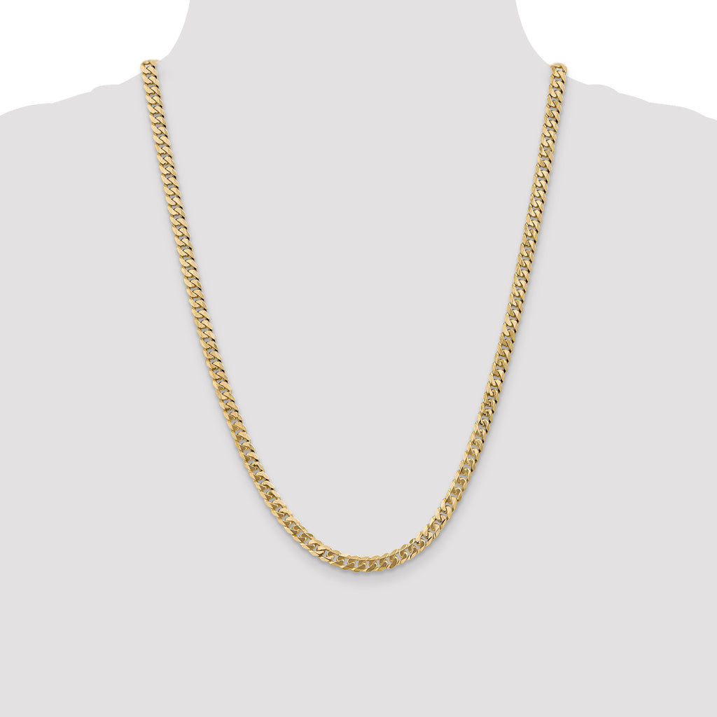 14k White Gold 5.75mm Flat Beveled Curb Chain