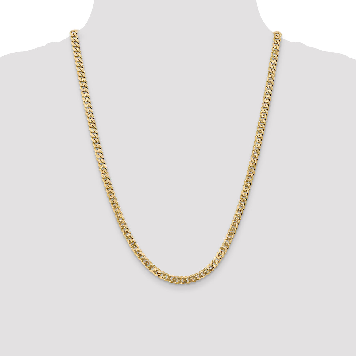 14k White Gold 5.75mm Flat Beveled Curb Chain