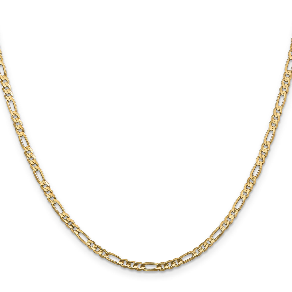 3.0mm 14K Yellow Gold Concave Figaro Chain - Sophia Jewelers
