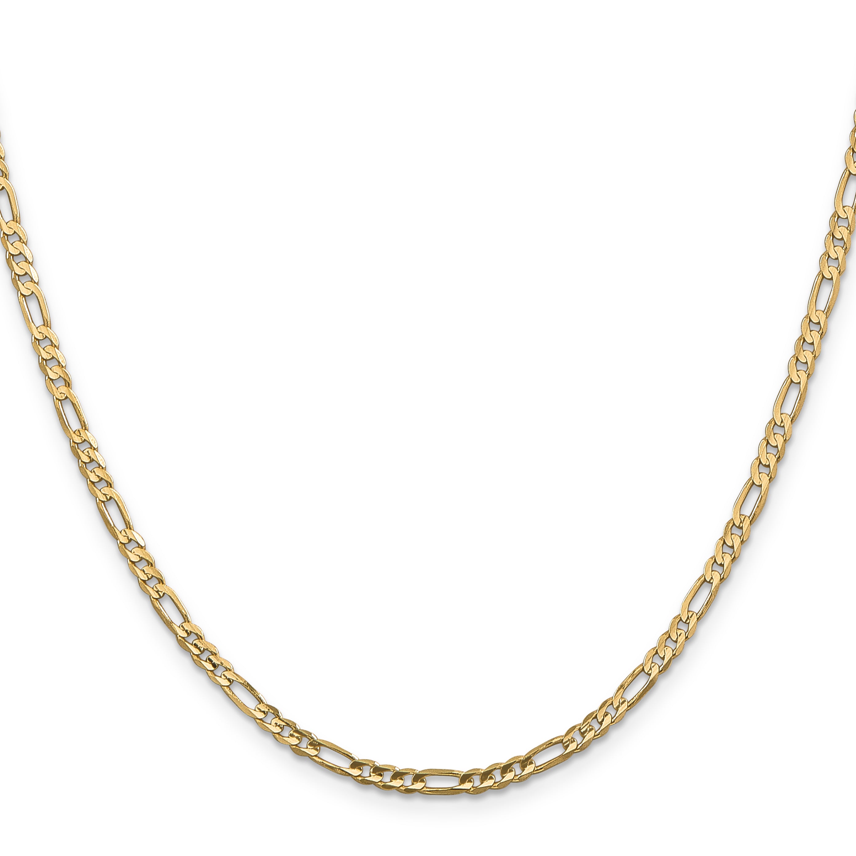 3.0mm 14K Yellow Gold Concave Figaro Chain - Sophia Jewelers
