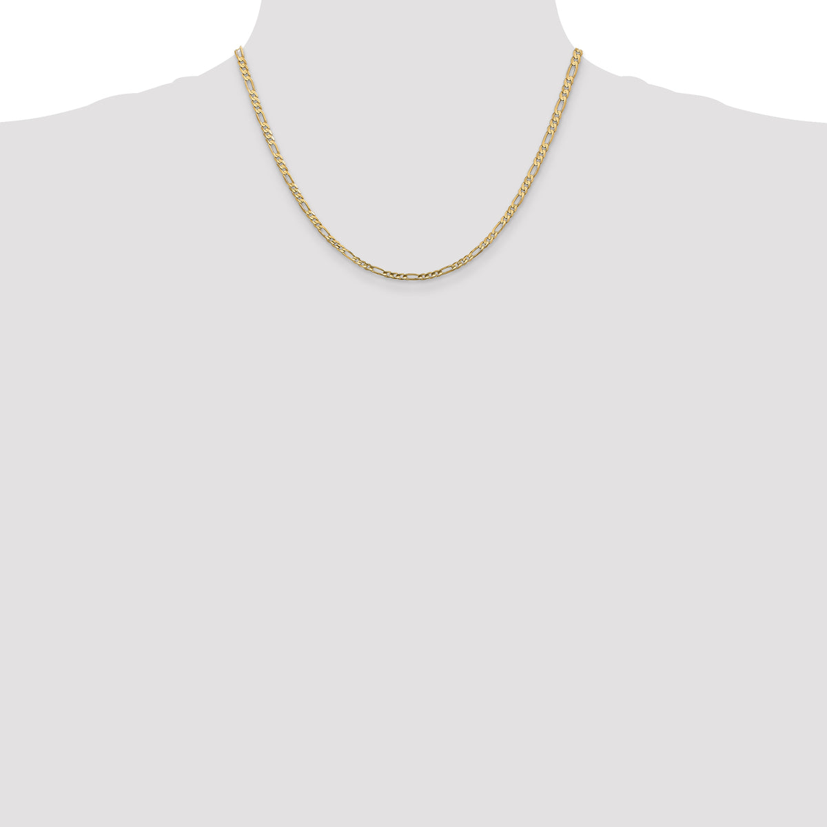 14k 3mm Concave Open Figaro Chain