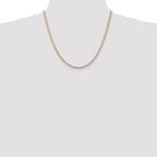14k 3mm Concave Open Figaro Chain