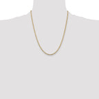 14k 3mm Concave Open Figaro Chain