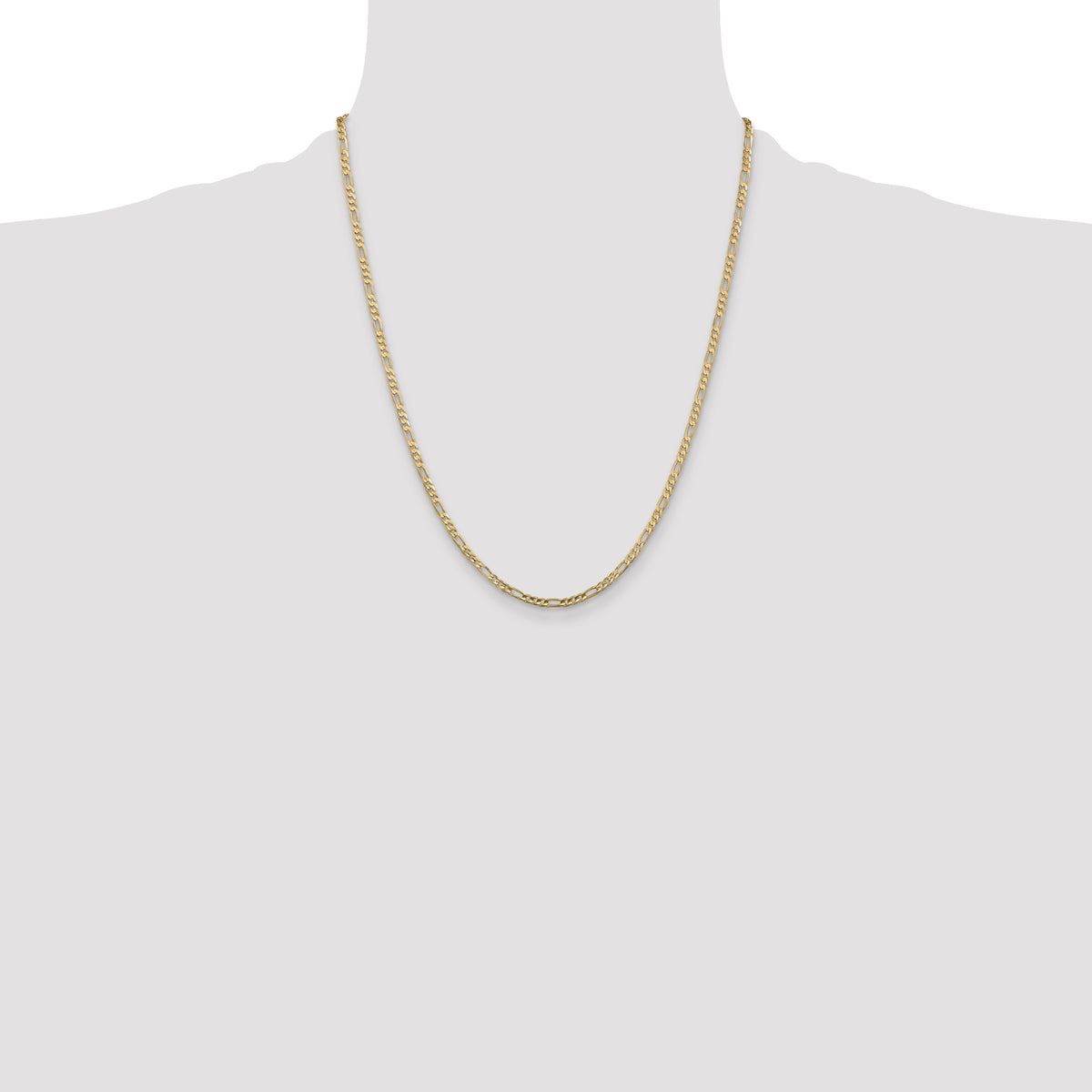 14k 3mm Concave Open Figaro Chain