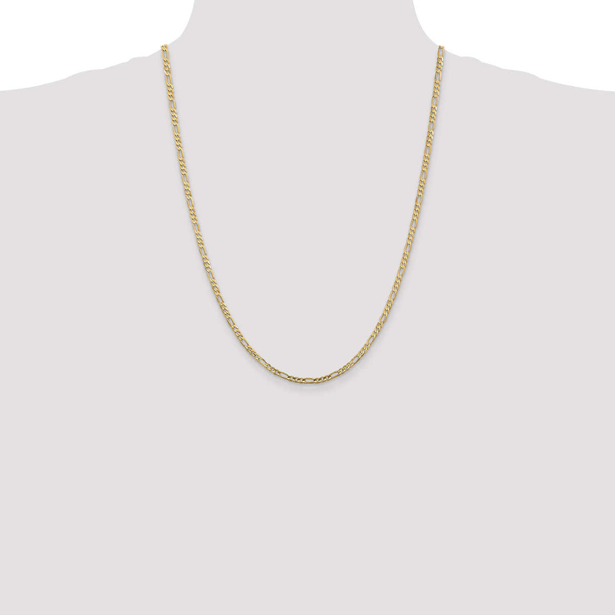 14k 3mm Concave Open Figaro Chain