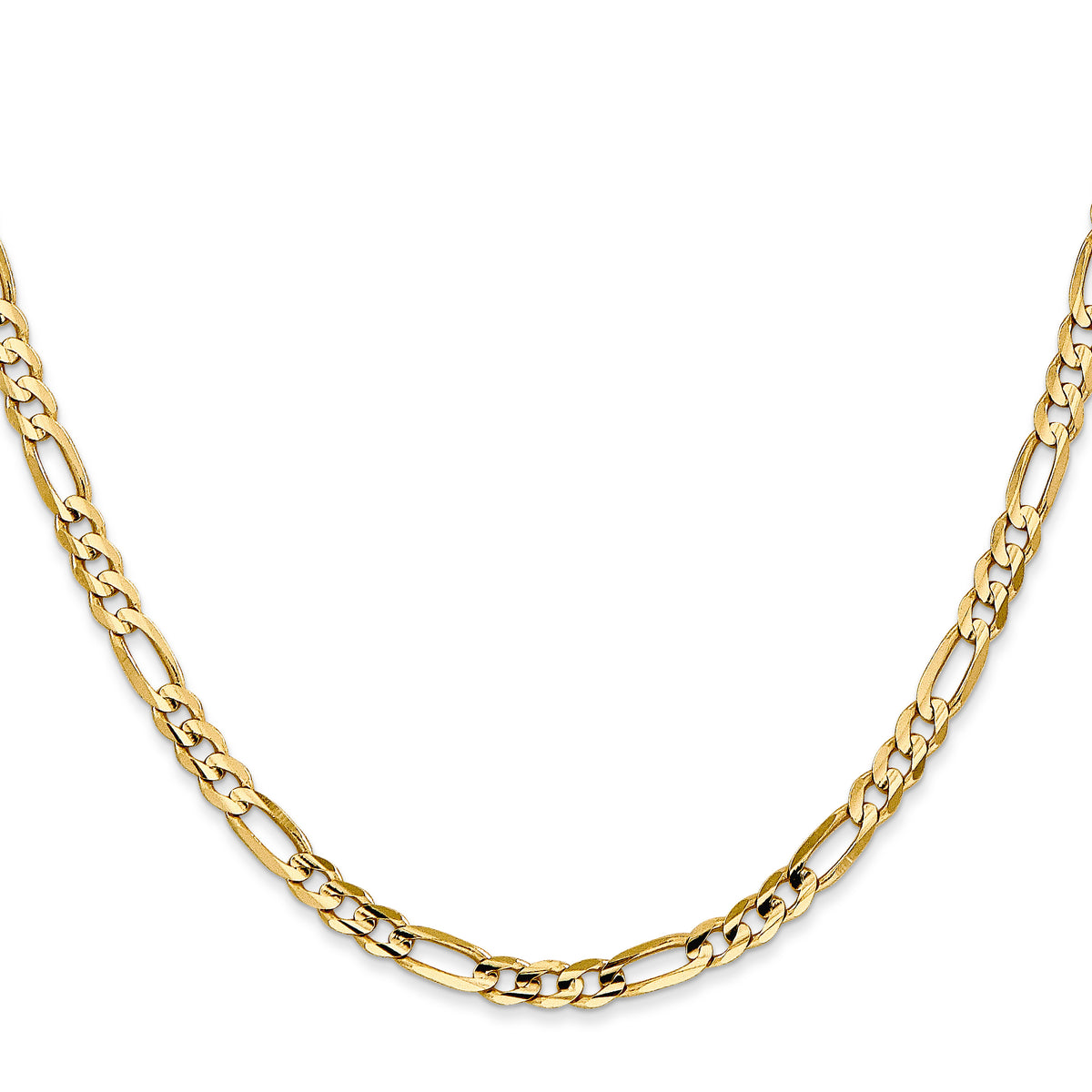 14k 4mm Concave Open Figaro Chain