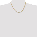 14k 4mm Concave Open Figaro Chain