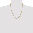 14k 4mm Concave Open Figaro Chain