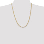 14k 4mm Concave Open Figaro Chain