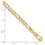 14k 4mm Concave Open Figaro Chain
