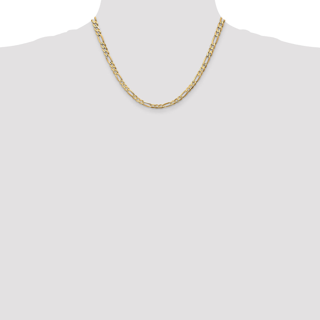 4.5mm 14K Yellow Gold Concave Figaro Chain - Sophia Jewelers