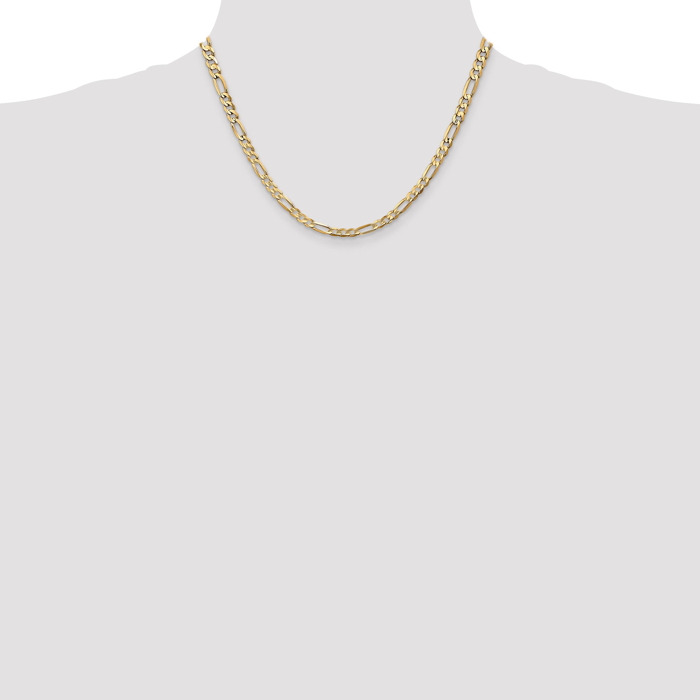 4.5mm 14K Yellow Gold Concave Figaro Chain - Sophia Jewelers