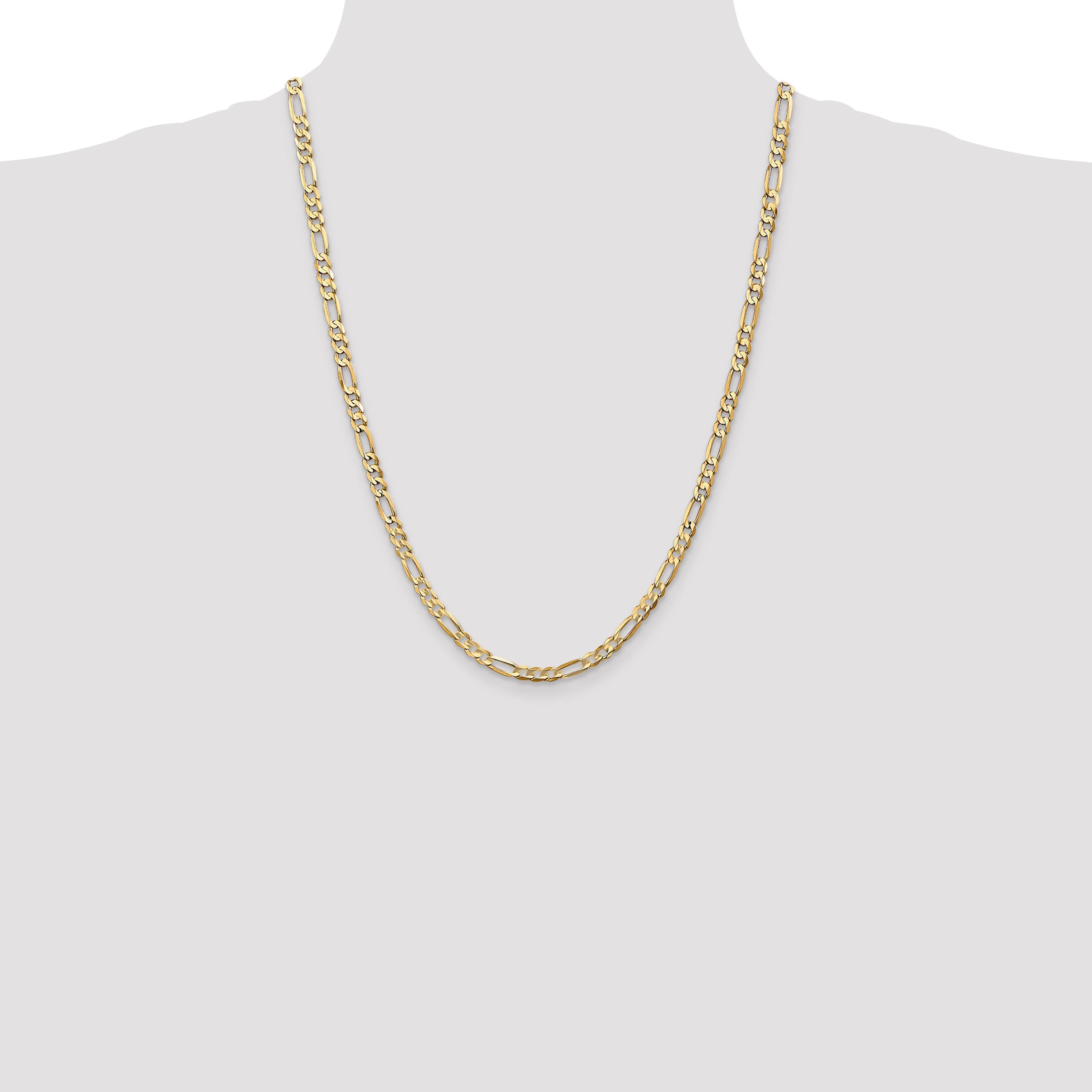 14k 4.5mm Concave Open Figaro Chain