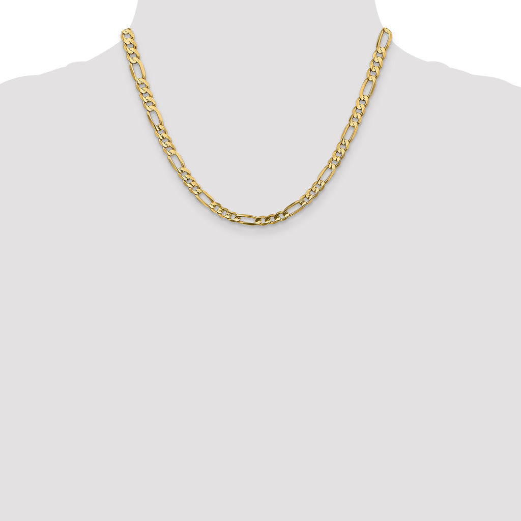 14k 5.5mm Concave Open Figaro Chain