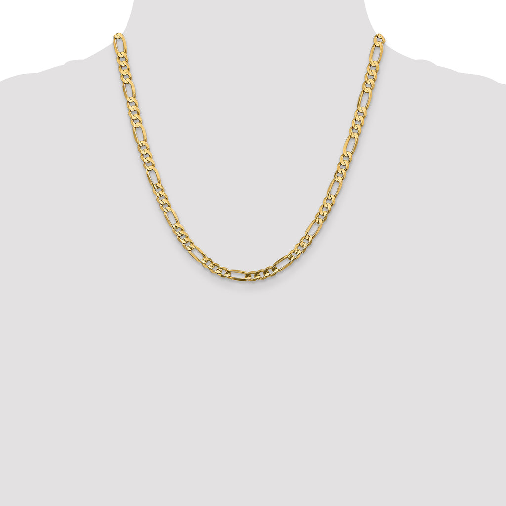 14k 5.5mm Concave Open Figaro Chain