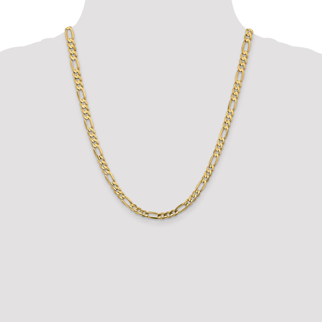 14k 5.5mm Concave Open Figaro Chain