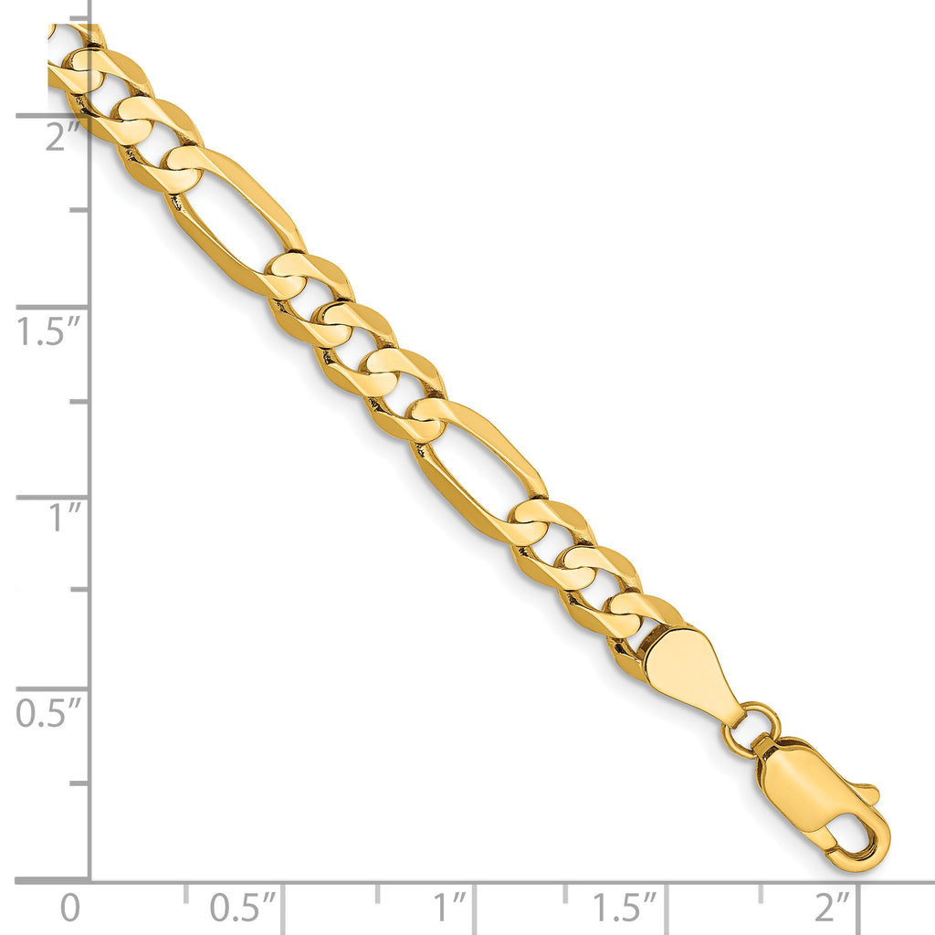 14k 5.5mm Concave Open Figaro Chain