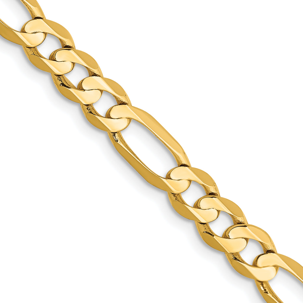 5.5mm 14K Yellow Gold Concave Figaro Chain - Sophia Jewelers