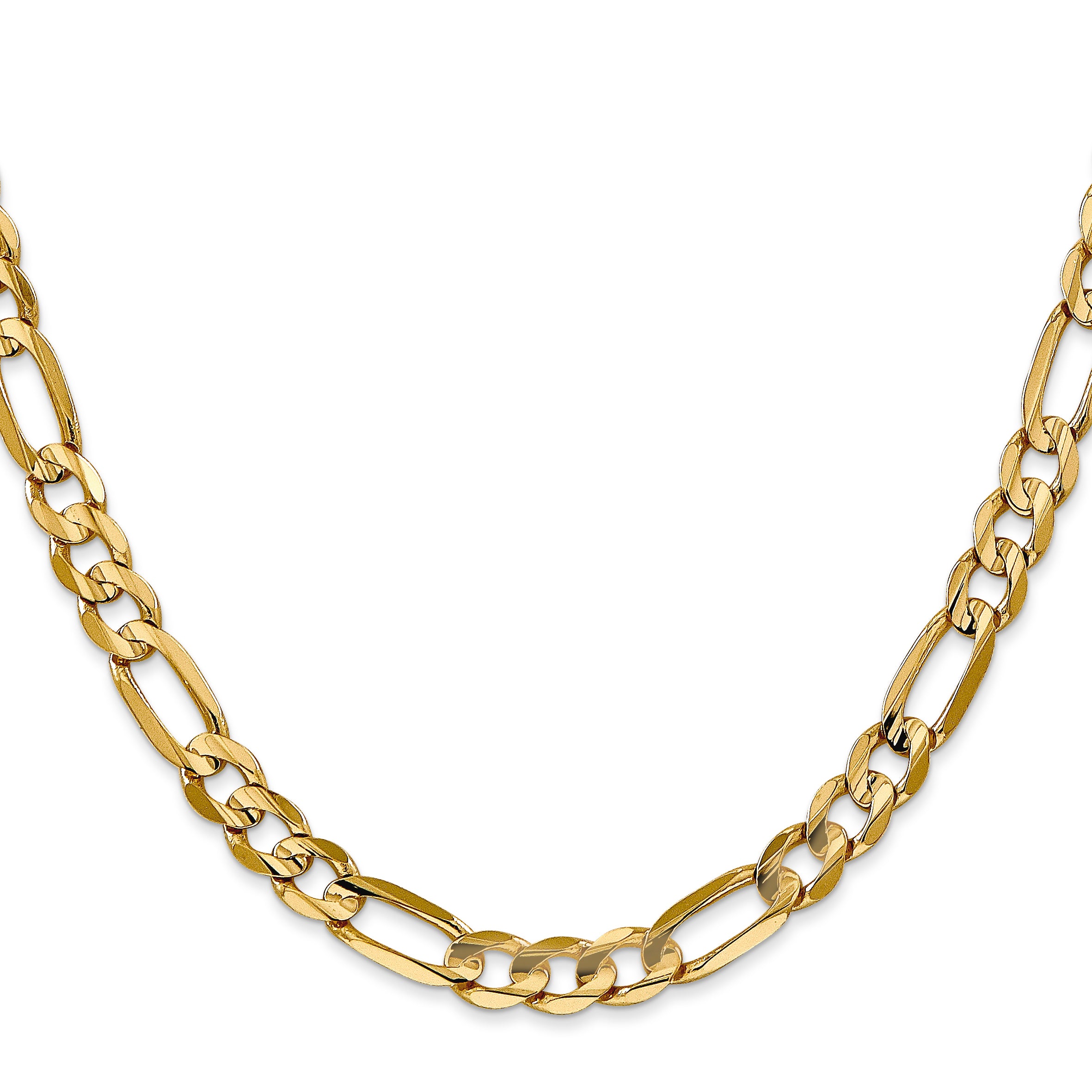 6.0mm 14K Yellow Gold Concave Figaro Chain - Sophia Jewelers