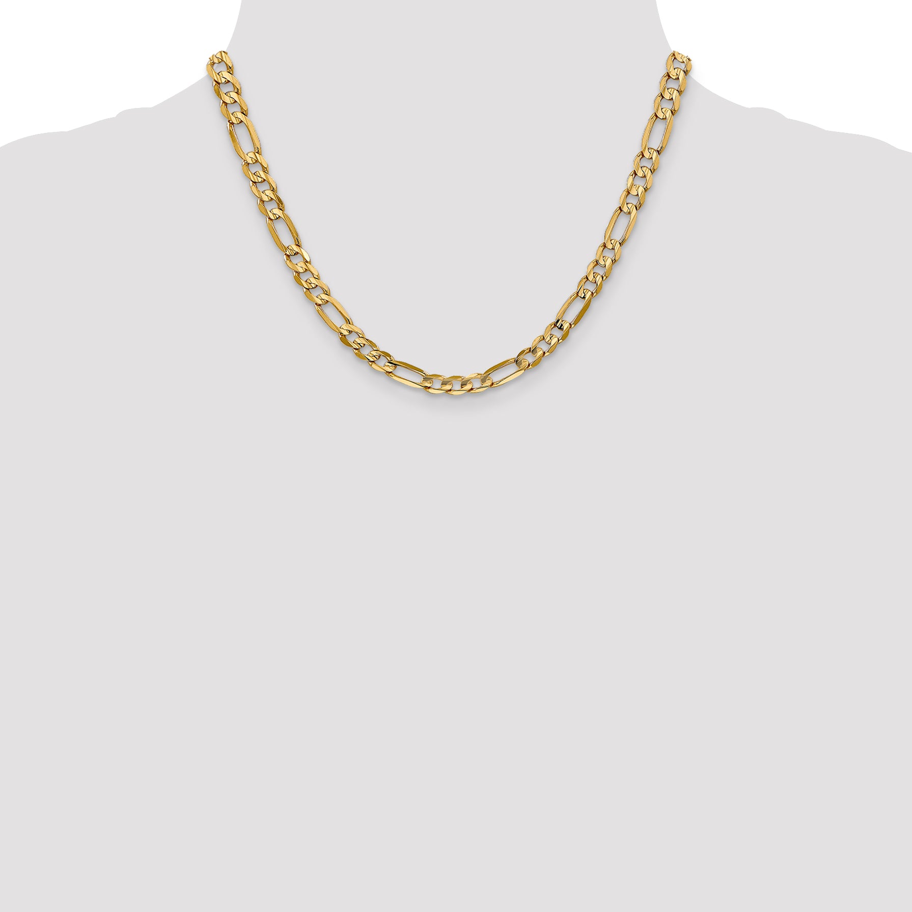 6.0mm 14K Yellow Gold Concave Figaro Chain - Sophia Jewelers