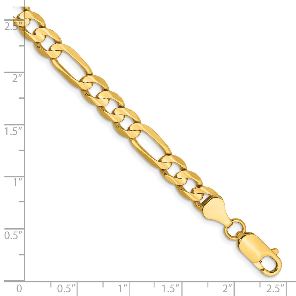 14k 6mm Concave Open Figaro Chain