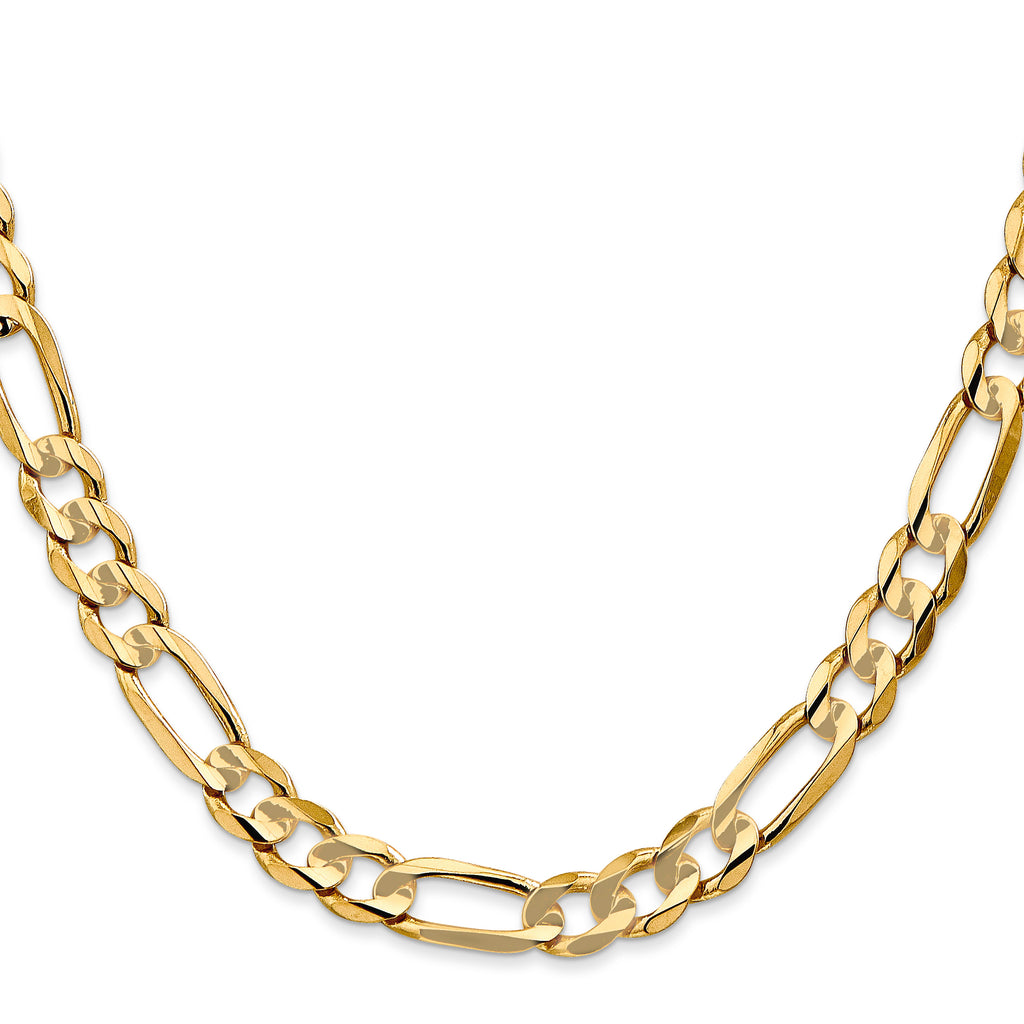 14k 6.75mm Concave Open Figaro Chain