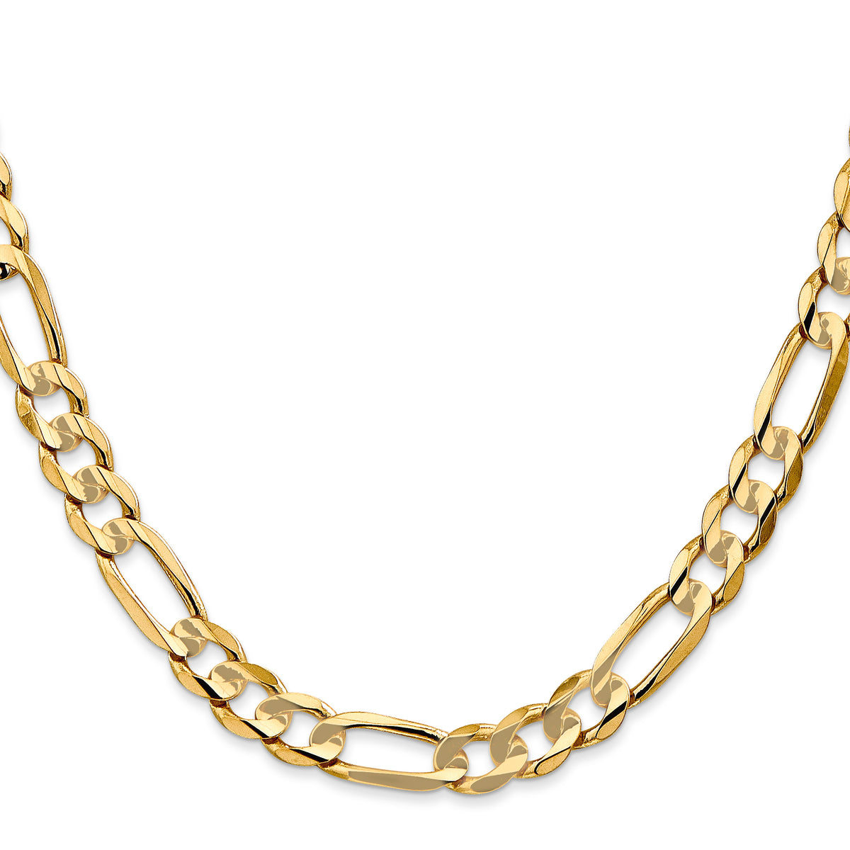 14k 6.75mm Concave Open Figaro Chain