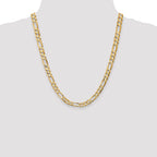 14k 6.75mm Concave Open Figaro Chain