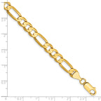 14k 6.75mm Concave Open Figaro Chain