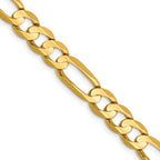6.75mm 14K Yellow Gold Concave Figaro Chain - Sophia Jewelers
