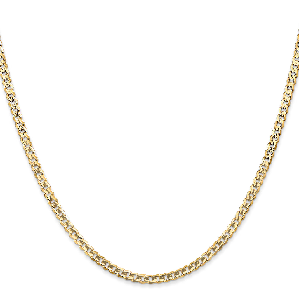 14k 3mm Open Concave Curb Chain