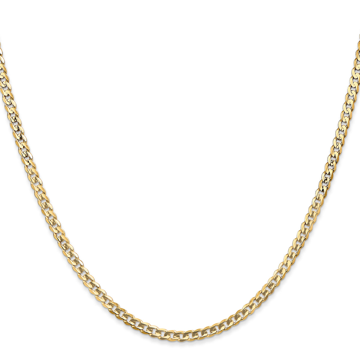 14k 3mm Open Concave Curb Chain