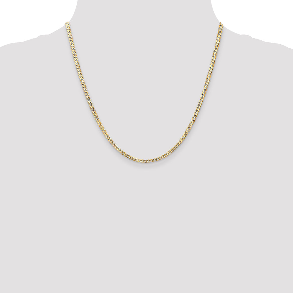 14k 3mm Open Concave Curb Chain