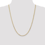 14k 3mm Open Concave Curb Chain