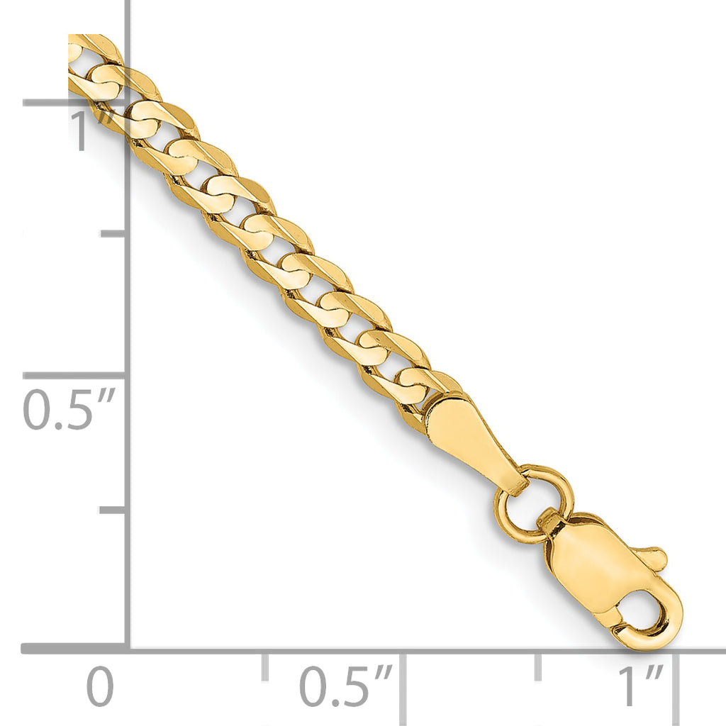 14k 3mm Open Concave Curb Chain
