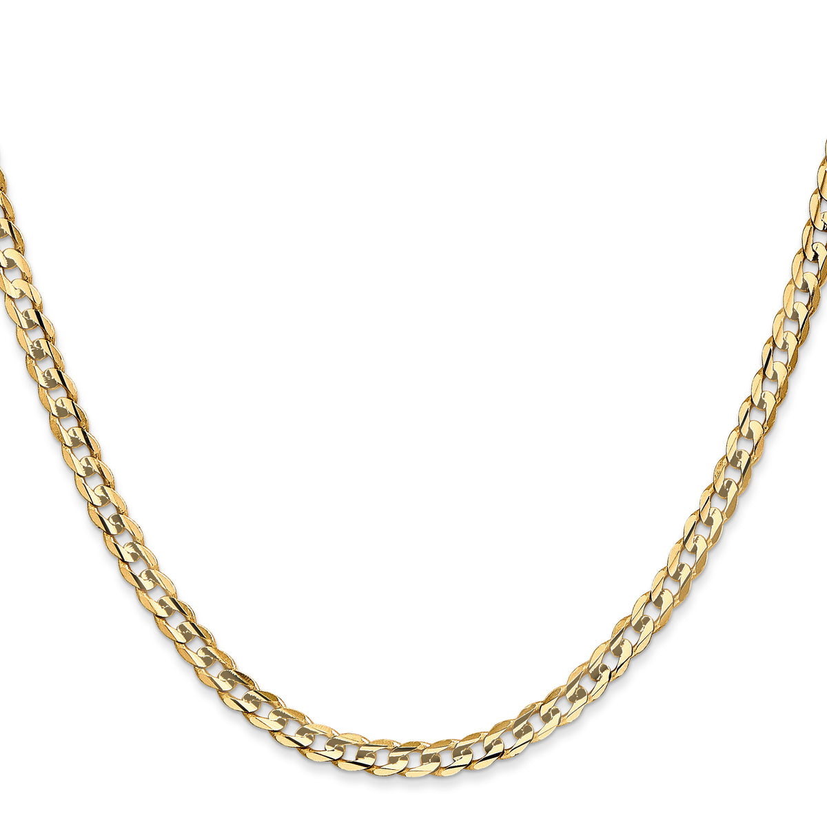 14k 3.8mm Open Concave Curb Chain