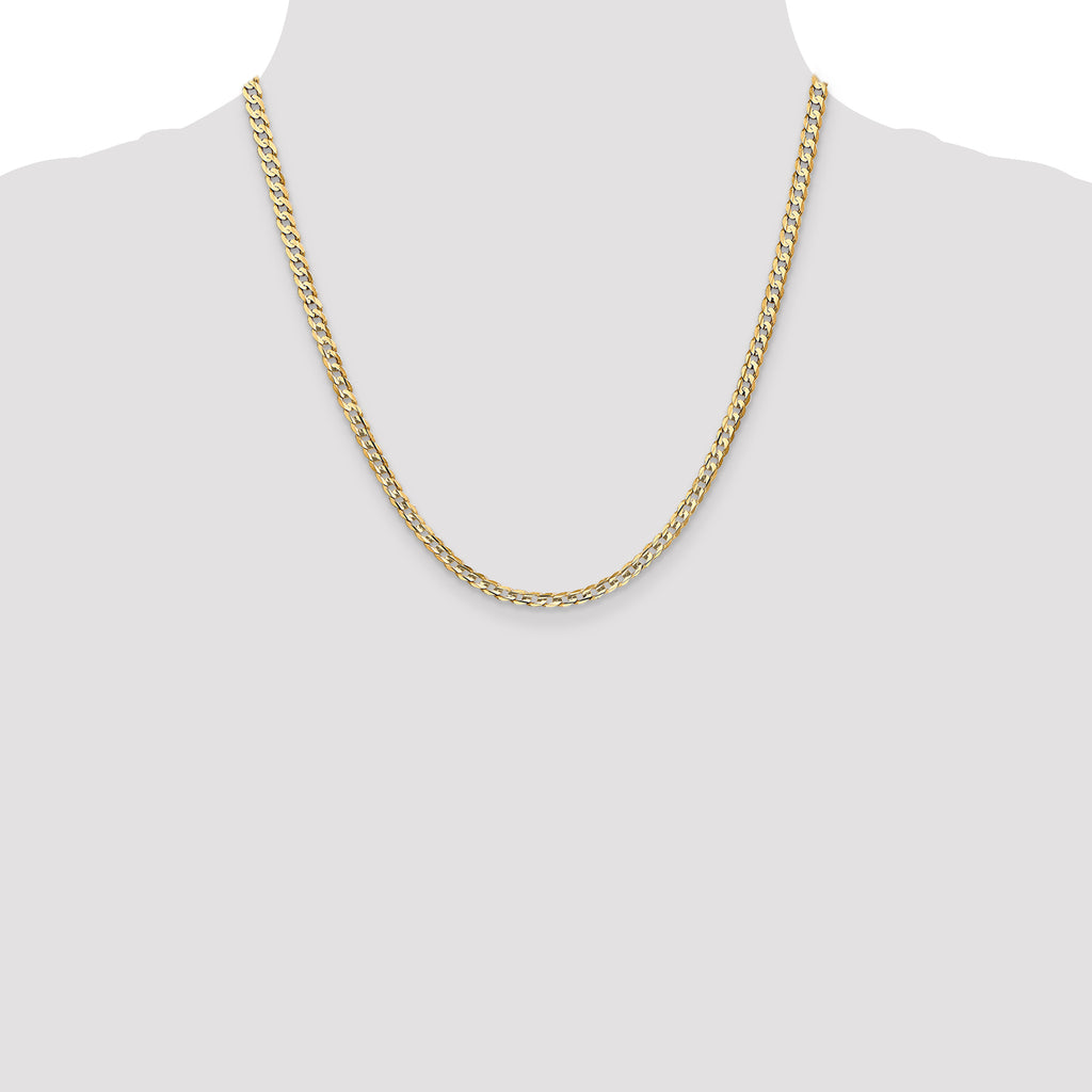 14k 3.8mm Open Concave Curb Chain
