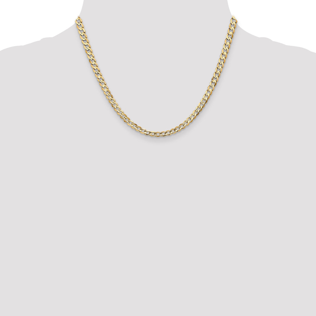 4.5mm 14K Yellow Gold Open Concave Curb Chain - Sophia Jewelers